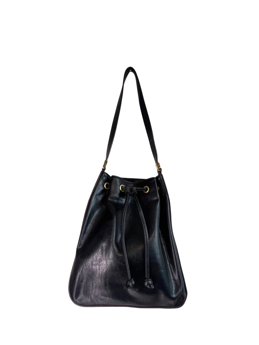 90s Mondani Black Bucket Shoulder Bag With Drawstring Closure - Picture 8 of 13